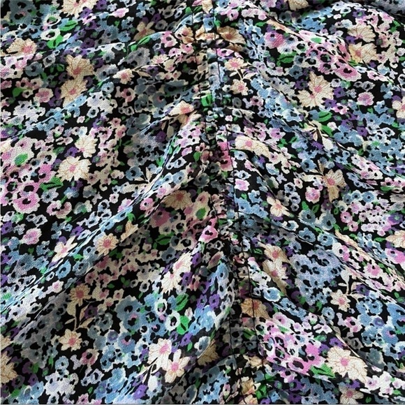 ASTR the Label 🆕 Dress Midi Ruched Front Asymmetric Floral Print Size Medium - Picture 2 of 8